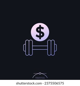 paid workout, training icon with a gradient