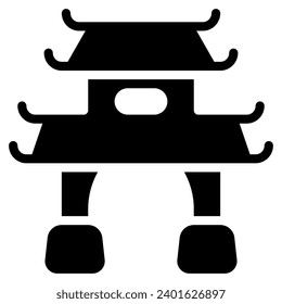 Paifang icon with glyph style and pixel perfect base. Suitable for website design, logo, app and UI. Based on the size of the icon in general, so it can be reduced.