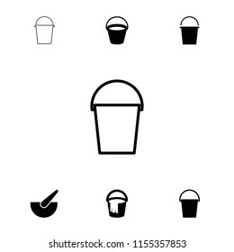 Pail icon. collection of 7 pail filled and outline icons such as . editable pail icons for web and mobile.