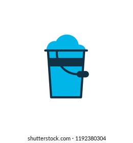 Pail icon colored symbol. Premium quality isolated bucket element in trendy style.