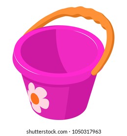 Pail icon. Isometric illustration of pail vector icon for web