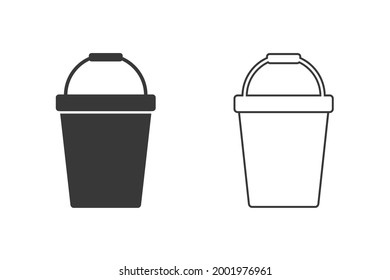 Pail Icon Set Logo Template Vector