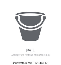 Pail icon. Trendy Pail logo concept on white background from Agriculture Farming and Gardening collection. Suitable for use on web apps, mobile apps and print media.
