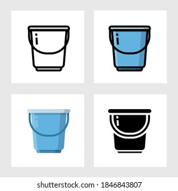 Pail Icon Vektordesign in gefüllt, dünne Linie, Umriss und flach Stil.