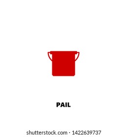 pail icon. pail vector design. sign design. red color