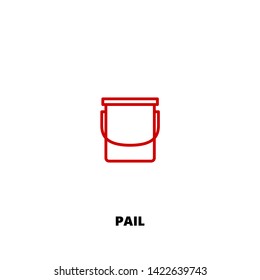 pail icon. pail vector design. sign design. red color