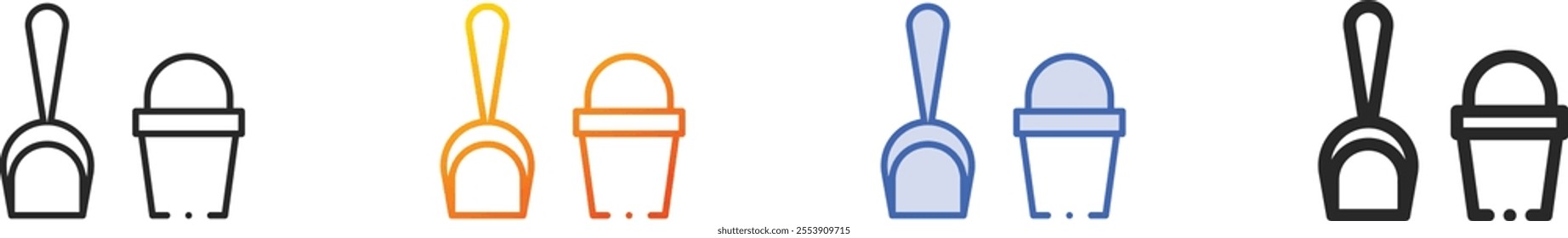 pail icon.Thin Linear, Gradient, Blue Stroke and bold Style Design Isolated On White Background