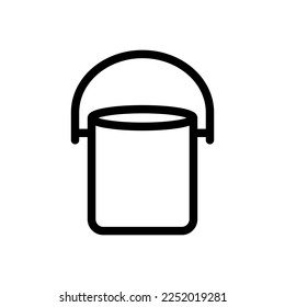 Pail line icon isolated on white background. Black flat thin icon on modern outline style. Linear symbol and editable stroke. Simple and pixel perfect stroke vector illustration.