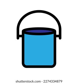 Pail line icon isolated on white background. Black flat thin icon on modern outline style. Linear symbol and editable stroke. Simple and pixel perfect stroke vector illustration.