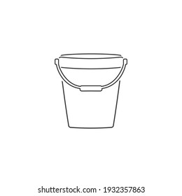 Pail Line Icon Logo Template Vector