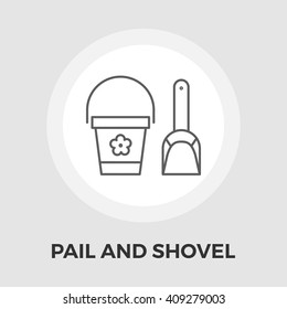 Pail and shovel icon vector. 
