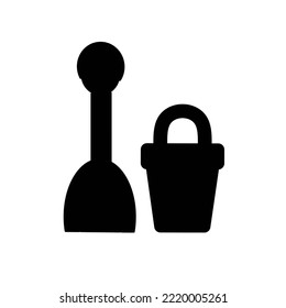 pail and shovel. for industry, civil workers, icons and logos