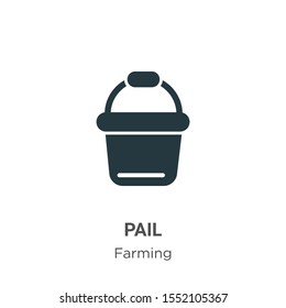 Pail vector icon on white background. Flat vector pail icon symbol sign from modern gardening collection for mobile concept and web apps design.