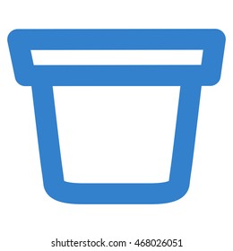 Pail vector icon. Style is linear flat icon symbol, cobalt color, white background.