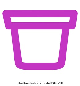 Pail vector icon. Style is outline flat icon symbol, violet color, white background.