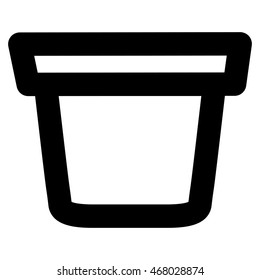 Pail vector icon. Style is outline flat icon symbol, black color, white background.