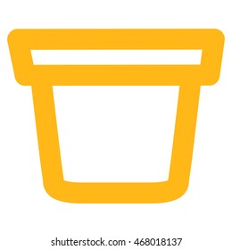 Pail vector icon. Style is stroke flat icon symbol, yellow color, white background.
