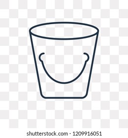 Pail vector outline icon isolated on transparent background, high quality linear Pail transparency concept can be used web and mobile