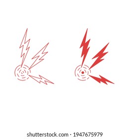 Pain area icon isolated on white background