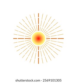 Pain area marked with red target. Sore spot icon for body discomfort. Hurt place indicator used in medical advertisements. Abstract ache localization symbol