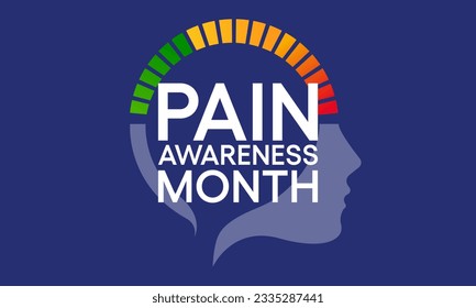 Pain awareness month is observed every year in September, to raise public awareness of issues in the area of pain and pain management. Vector illustration