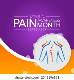 Pain awareness month is observed every year in September, to raise public awareness of issues in the area of pain and pain management. Vector illustration