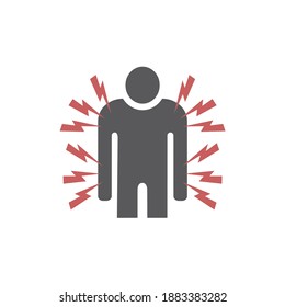 Schmerzen im Körpersymbol. Vektorsymbol für Web-Grafik.