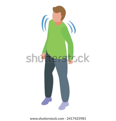 Pain boy problem icon isometric vector. Patient pain. Problem woke