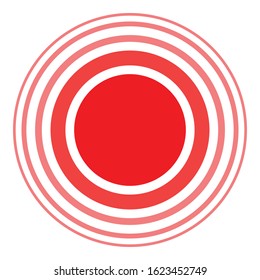 Pain Circle Icon. Target, Focus or Sick Spot Illustration As A Simple Vector Sign Trendy Symbol for Design and Websites, Presentation or Mobile Application.
