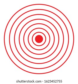 Pain Circle Icon. Target, Focus or Sick Spot Illustration As A Simple Vector Sign Trendy Symbol for Design and Websites, Presentation or Mobile Application.