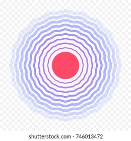 Pain circle red icon for medical painkiller drug medicine or of body or muscular joint pain and head ache analgetic remedy. Vector red circles target spot symbol for pill medication first aid design.