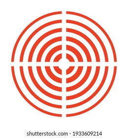 Pain circle red icon, target symbol for medical drug, isolated disease circle symbols medicine pills, design template of body medicine or muscle joint pain and head pain reliever