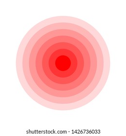 Pain Circle. Red Rings. Symbol Throbbing Pain. Medical Design Icon. Vector Illustration.