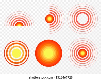 Pain circle.  Symbol throbbing pain. Medical presentation. Vector illustration EPS 10