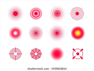 pain circle symbol vector set. Health problem icons