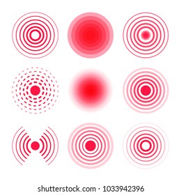 Pain circles collection. Radial targets.