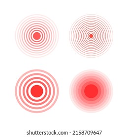 Pain circles icon set on white background.