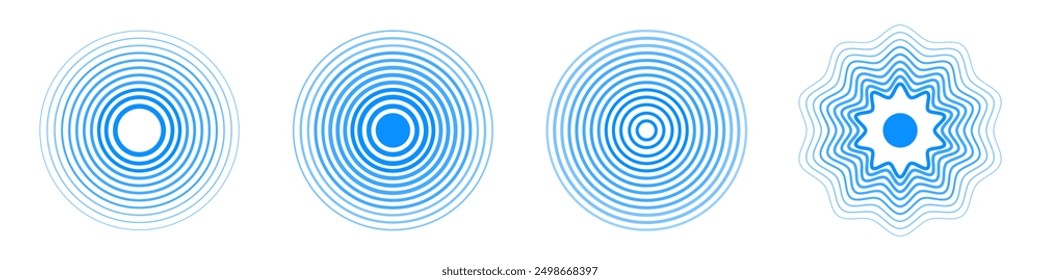 Pain concentration, headache, toothache icon, radial pain target icon set