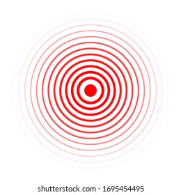 Pain Concentration Icon Red Transparent Circles, Pain Concentration Symbol for Painkillers, Headache, Toothache, Muscle and Stomach Pain, and more. Vector illustration - Powered by Shutterstock - Get 15% off with code: PIKWIZARD15