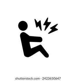 pain concept line icon. Simple element illustration. pain concept outline symbol design.
