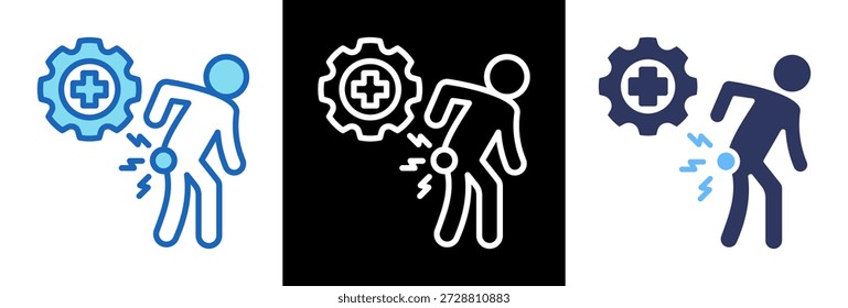 Pain Control Icon triplestyle Vector Illustration