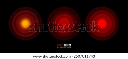 Pain effect icon on a black background for overlay. Red circular pulsation as a symbol of an alarm is a design element. Vector illustration