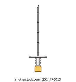 pain epidural needle cartoon. relief labor, childbirth procedure, spine lumbar pain epidural needle sign. isolated symbol vector illustration