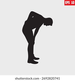 Dor experiente durante a caminhada, indicando envolvimento nervoso ou muscular, design de ícone de vetor preto para site, aplicativo, IU, isolado no fundo branco. Ilustração vetorial EPS 10 