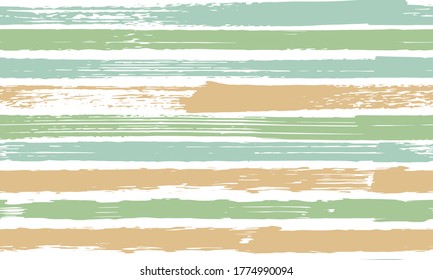 Pain grunge brush stroke stripes horizontal lines vector seamless pattern. Endless retro  background ornament. Freehand watercolor paintbrush stripes wrapping design. Geometric pattern.