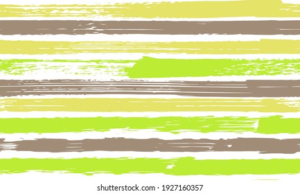 Pain grunge brush stroke stripes horizontal lines vector seamless pattern. Endless handmade background ornament. Freehand watercolor paintbrush stripes wrapping design. Summer pattern.
