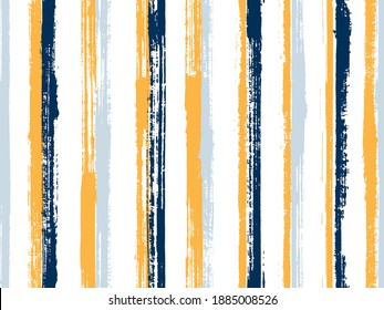 Pain hand drawn parallel lines vector seamless pattern. Pretty maritime shirt textile design. Old style geometric parallel lines, striles background swatch. Repeatable pattern.