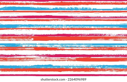 Pain handdrawn parallel lines vector seamless pattern. Pretty summer fashion design. Vintage geometric parallel lines, striles background graphics. Repeatable pattern.