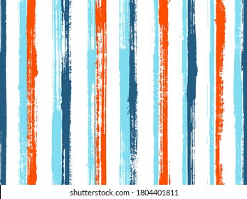 Pain handdrawn rough stripes vector seamless pattern. Beautiful decorative wallpaper design. Retro texture rough stripes, lines background graphics. Endless pattern.