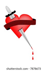 pain in the heart from the sword